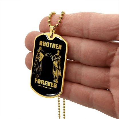 Viking-Military Chain (18K Gold Plated)-gifts from brother, n the darkest hour, When the demons come call on me brother and we will fight them together
