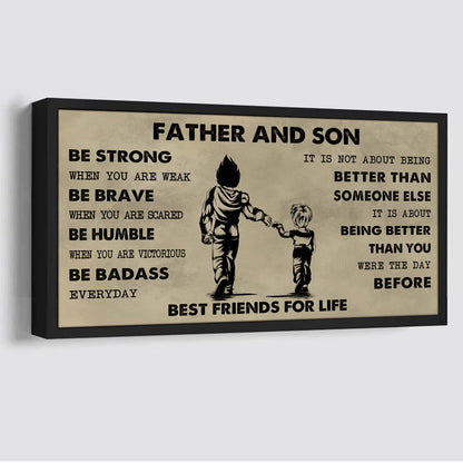 Vikings Father And Son Best Friends For Life - Be Strong When You Are Weak Poster Canvas Gift For Son From Father