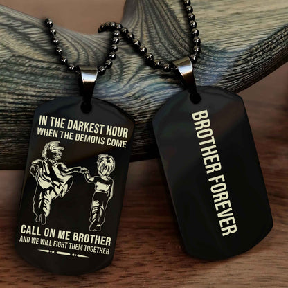 Brotherhood Dog Tag Necklace – Custom Engraved, Double-Sided Gift for Brothers