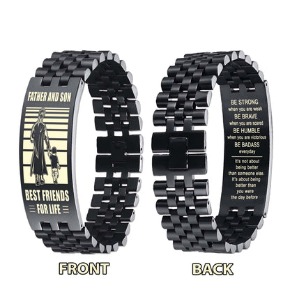 STO Personalized Double Sided Bracelet Father And Son Best Friends For Life - Message on the back side-