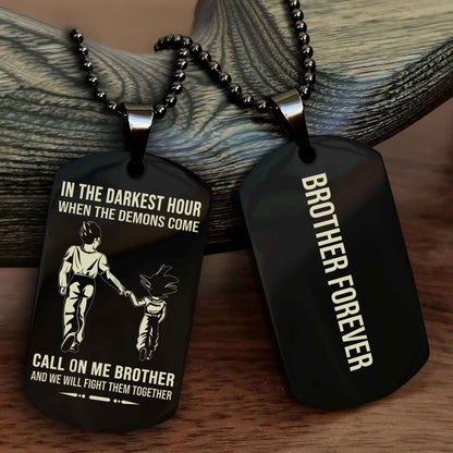 DRB Customizable engraved black dog tag double sided gift from brother, brother forevers