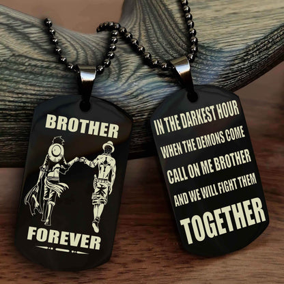 Knight Templar Personalized Double Sided Dog Tag For My Brother - Call On Me Brother And We Will Fight Them Together Gift For Your Friend