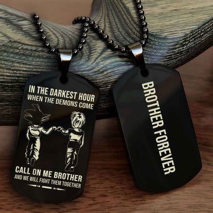 Brotherhood Dog Tag Necklace – Custom Engraved, Double-Sided Gift for Brothers
