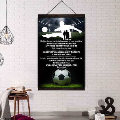Sport Poster Canvas Dad To Son - You Will Never Lose You Either Win Or Learn I Will Always Your No 1 Fan