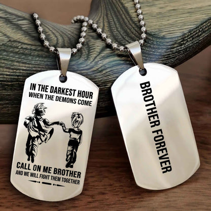 Brotherhood Dog Tag Necklace – Custom Engraved, Double-Sided Gift for Brothers