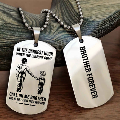 Brotherhood Dog Tag Necklace – Custom Engraved, Double-Sided Gift for Brothers