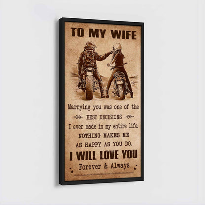 Poster Canvas To My Wife Marrying You Was One Of The Best Decisions - I Will Love You Forever And Always Gift For Your Wife
