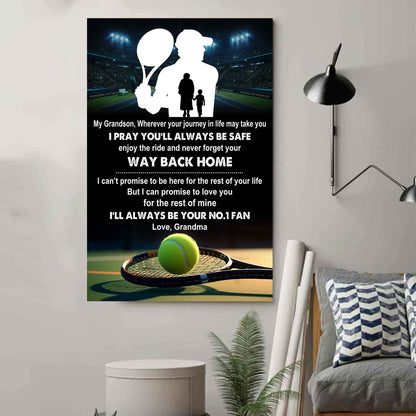 Hockey Poster Canvas Grandma To Grandson - Never Forget Your Way Back Home I Will Always Your No 1 Fan