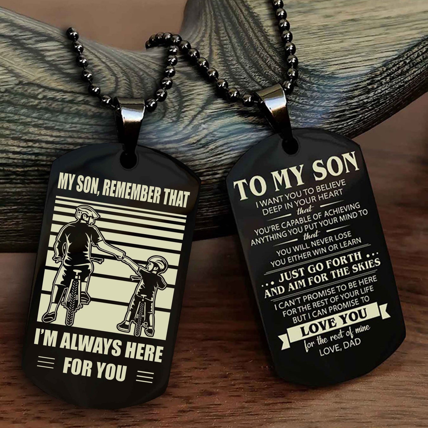 DRB Double Sided Dog Tag My Son Remember That - Gift For Son Just Go Forth And Aim For The Skies