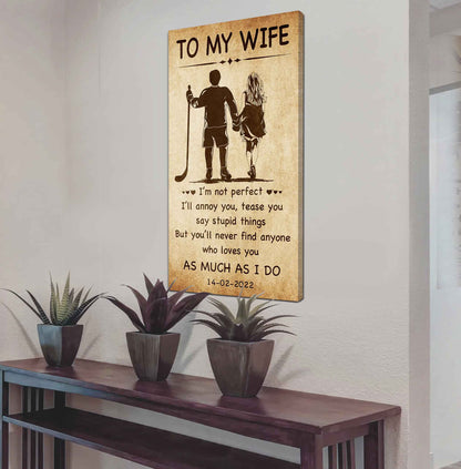 Biker Poster Canvas To My Wife - I Am Not Perfect