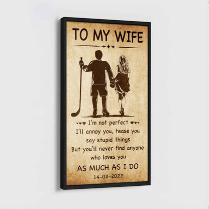 Biker Poster Canvas To My Wife - I Am Not Perfect