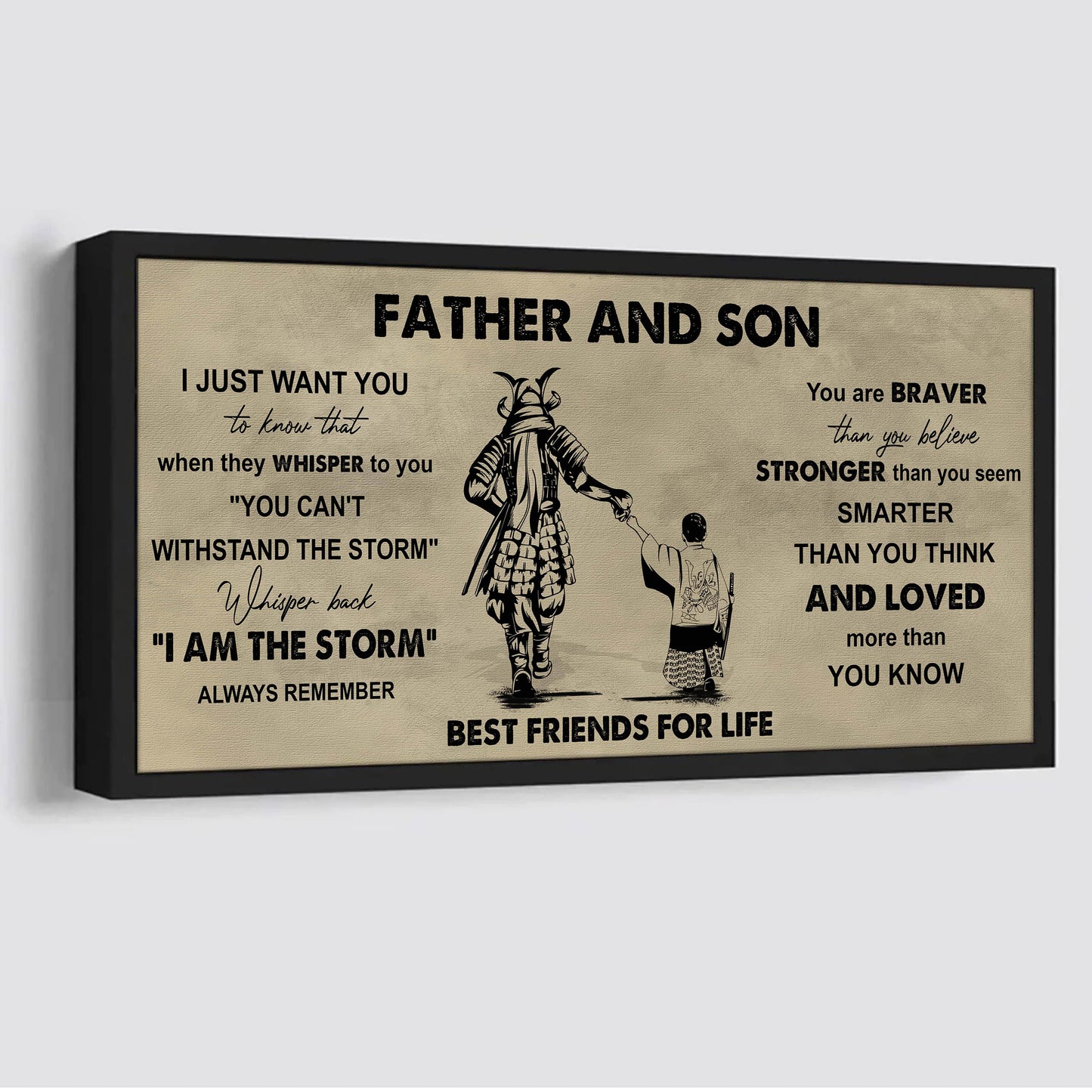 DRB Father And Son Best Friends For Life - I Am The Storm Poster Canvas Gift For Son From Father-Photo Upload