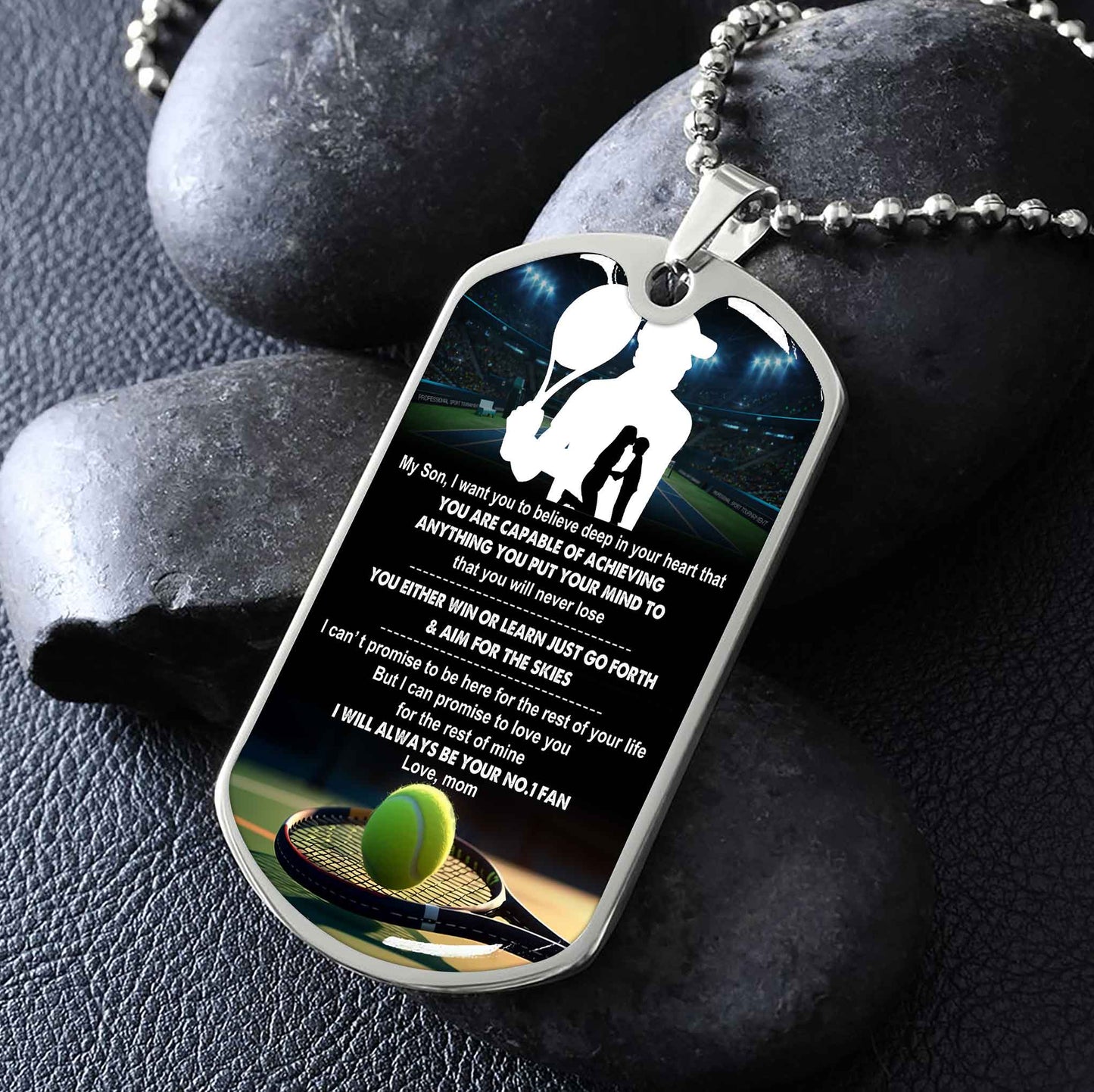 Sport Military Chain 18K Gold Plated Silver Plated To My Son From Mom Motivation Message I Will Always Be Your No 1 Fan