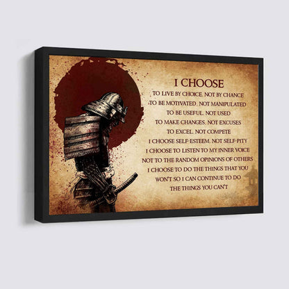Knight Templar Poster Canvas I Choose To Live By Choice Best Gift With Motivation Quotes