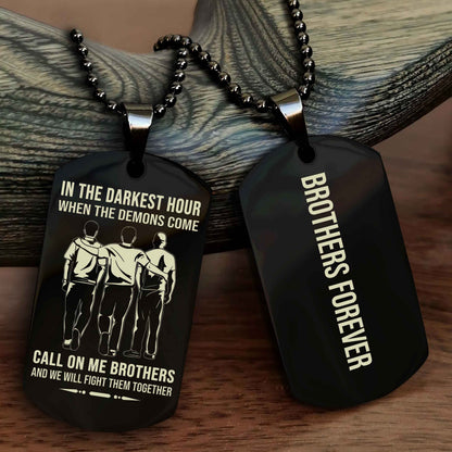 Brotherhood Dog Tag Necklace – Custom Engraved, Double-Sided Gift for Brothers