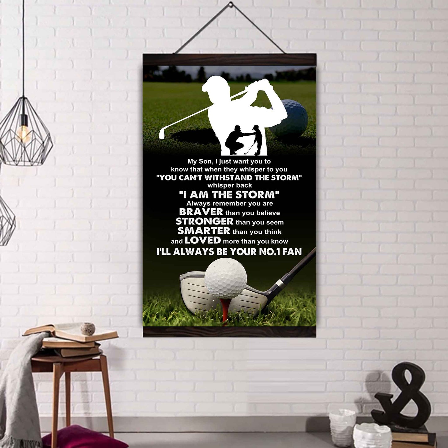 Sport Poster Canvas Dad To Son - Whisper Back I Am The Storm I Will Always Your No 1 Fan