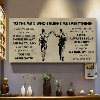Samurai Poster Horizontal Canvas To My Dad I Know It's Not Easy To Raise A Child I Will Always Be Your Little Boy Gift From Son To Dad