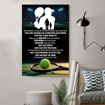 Soccer Poster Canvas Grandpa To Grandson - That You Are Braver Than You Believe You Are Capable Of I Will Always Your No 1 Fan