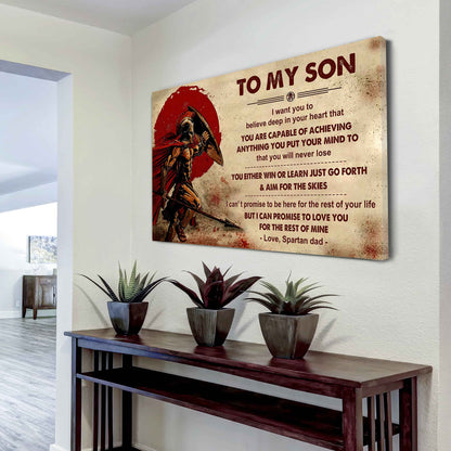 Spartan Poster Canvas You Will Never Lose You Either Win Or Learn From Dad To Son