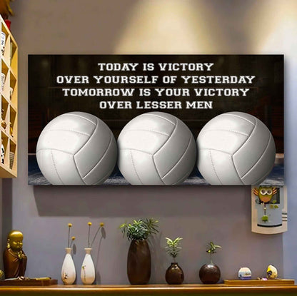 American Football Poster Canvas - Today Is Victory Over Yourself Over Yourself Of Yesterday Tomorrow Is Your Victory Over Lesser Men