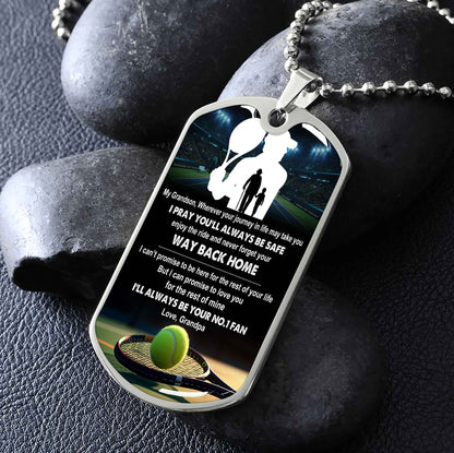Sport Military Chain 18K Gold Plated Silver Plated To My Grandson From Grandpa Motivation Message I Will Always Be Your No 1 Fan