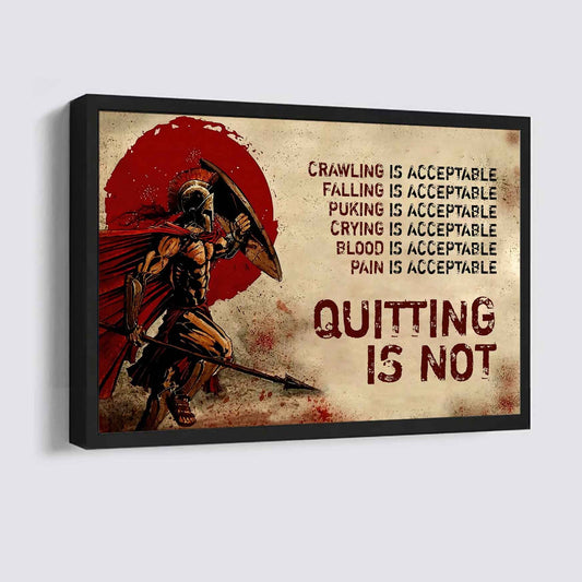Spartan Poster Canvas Quiting Is Not Best Gifts Motivation Quotes