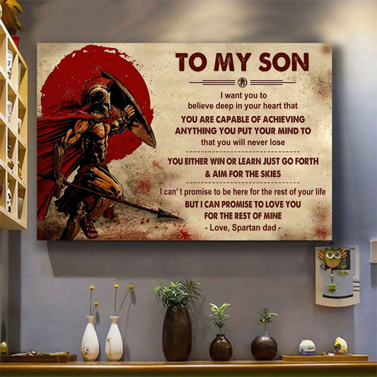 Spartan Poster Canvas You Will Never Lose You Either Win Or Learn From Dad To Son