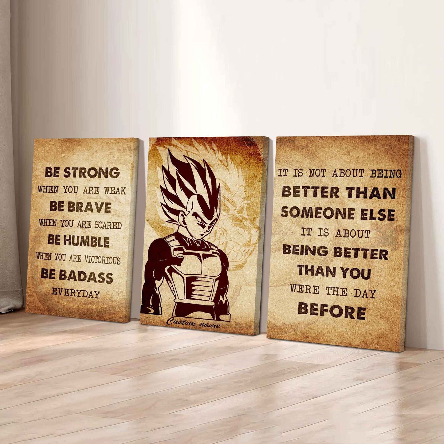 Be Better Than Yesterday – DRB VGT Mindset | 3-Piece Motivational Canvas Wall Art