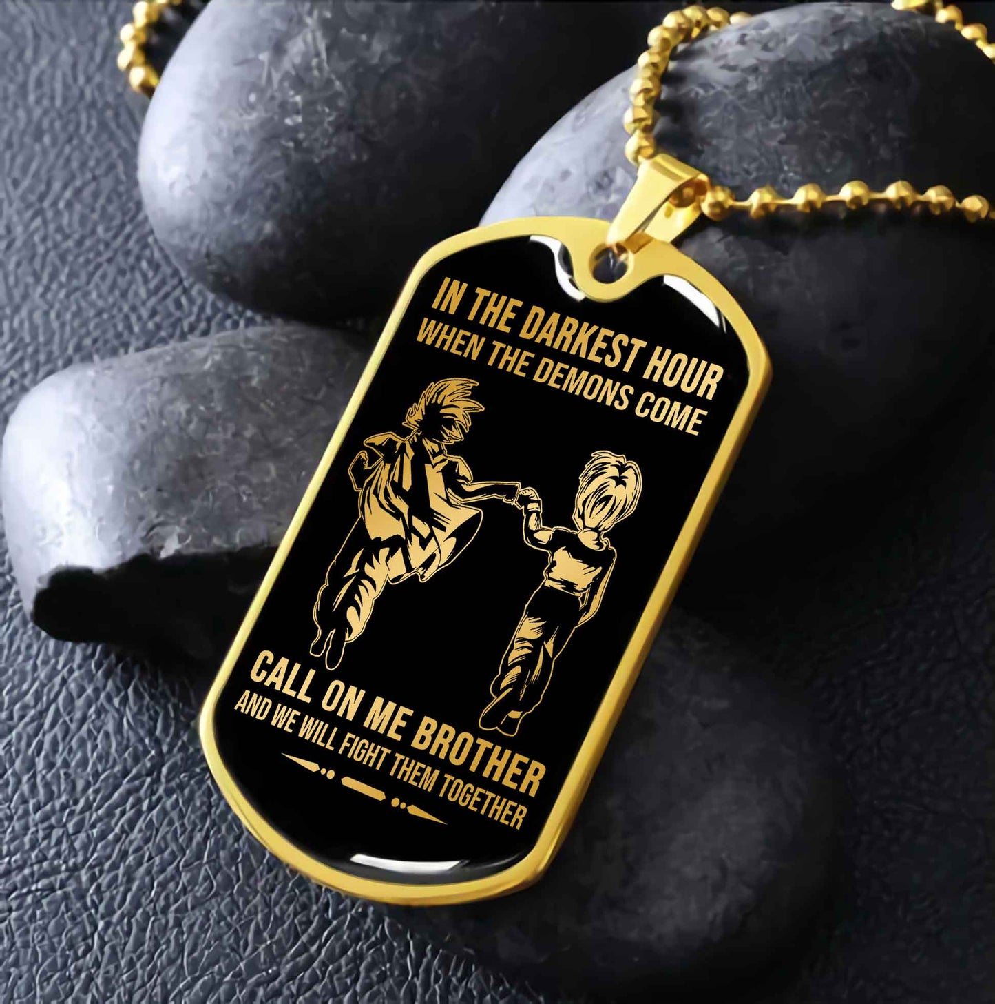 GH and GT Military Chain Silver Plated 18K Gold Plated Brother Forver Call On Me Brother And We Will Fight Them Together