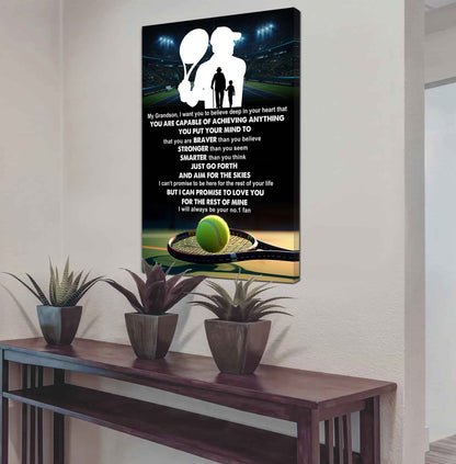 American Football Poster Canvas Grandpa To Grandson - That You Are Braver Than You Believe You Are Capable Of I Will Always Your No 1 Fan