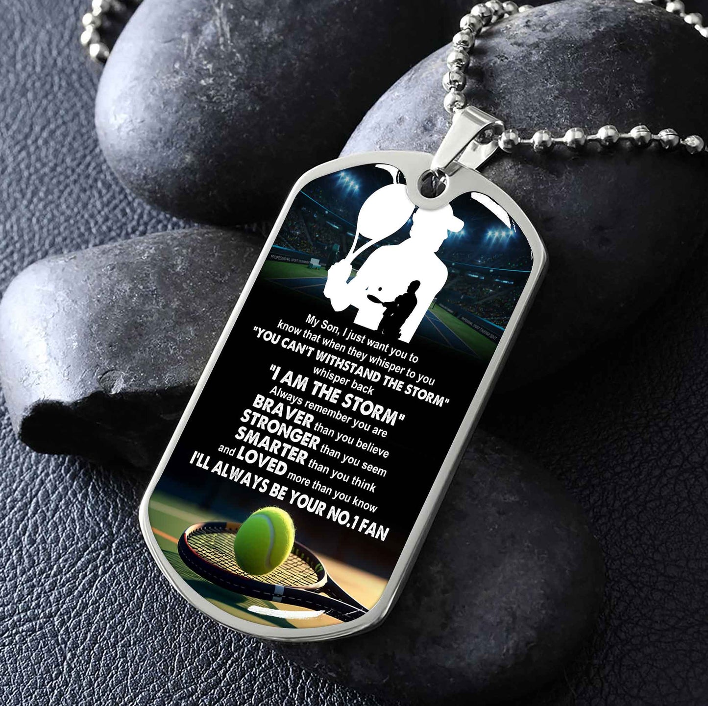 Sport Military Chain 18K Gold Plated Silver Plated To My Son From Dad Motivation Message I Will Always Be Your No 1 Fan