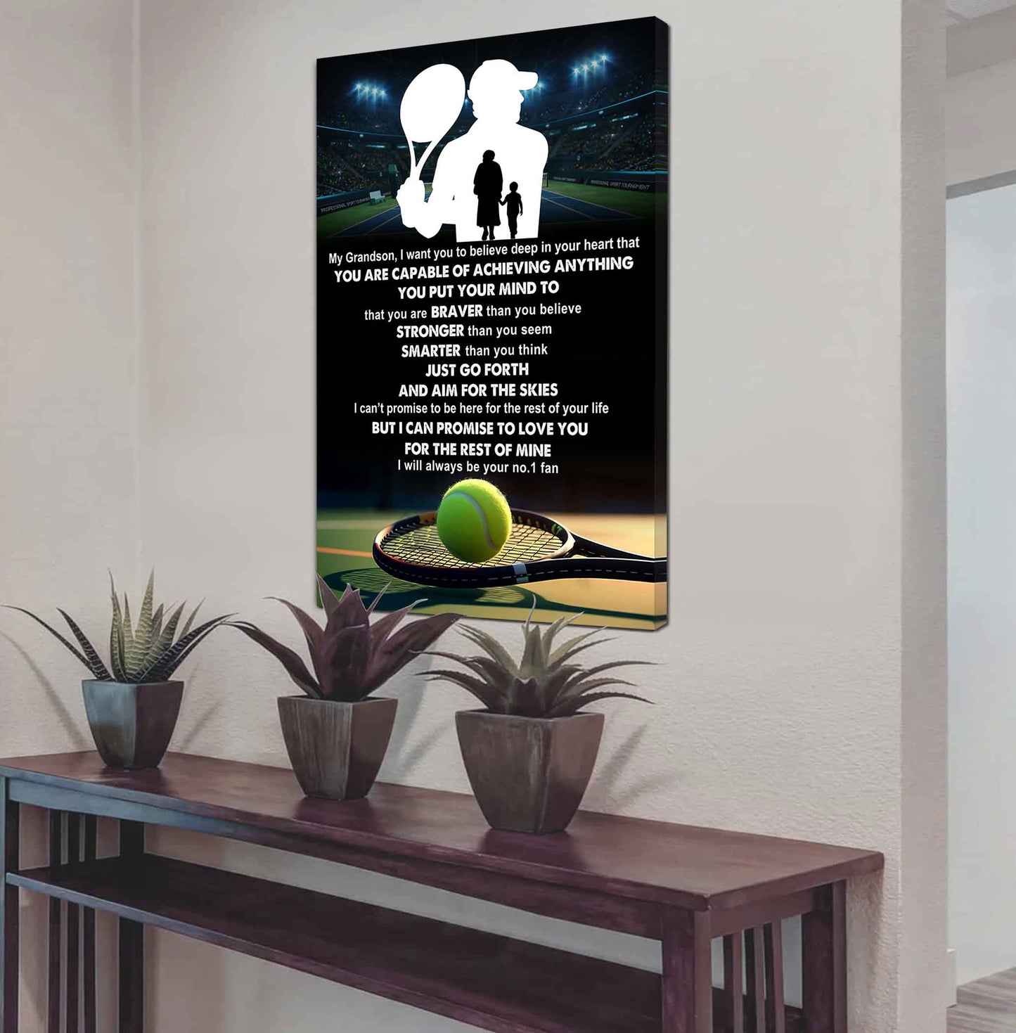 Hockey Poster Canvas Grandma To Grandson - That You Are Braver Than You Believe You Are Capable Of I Will Always Your No 1 Fan
