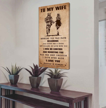 Family Poster Canvas To My Wife Meeting You Was Fate - I Love You Forever And Always Gift For Your Wife