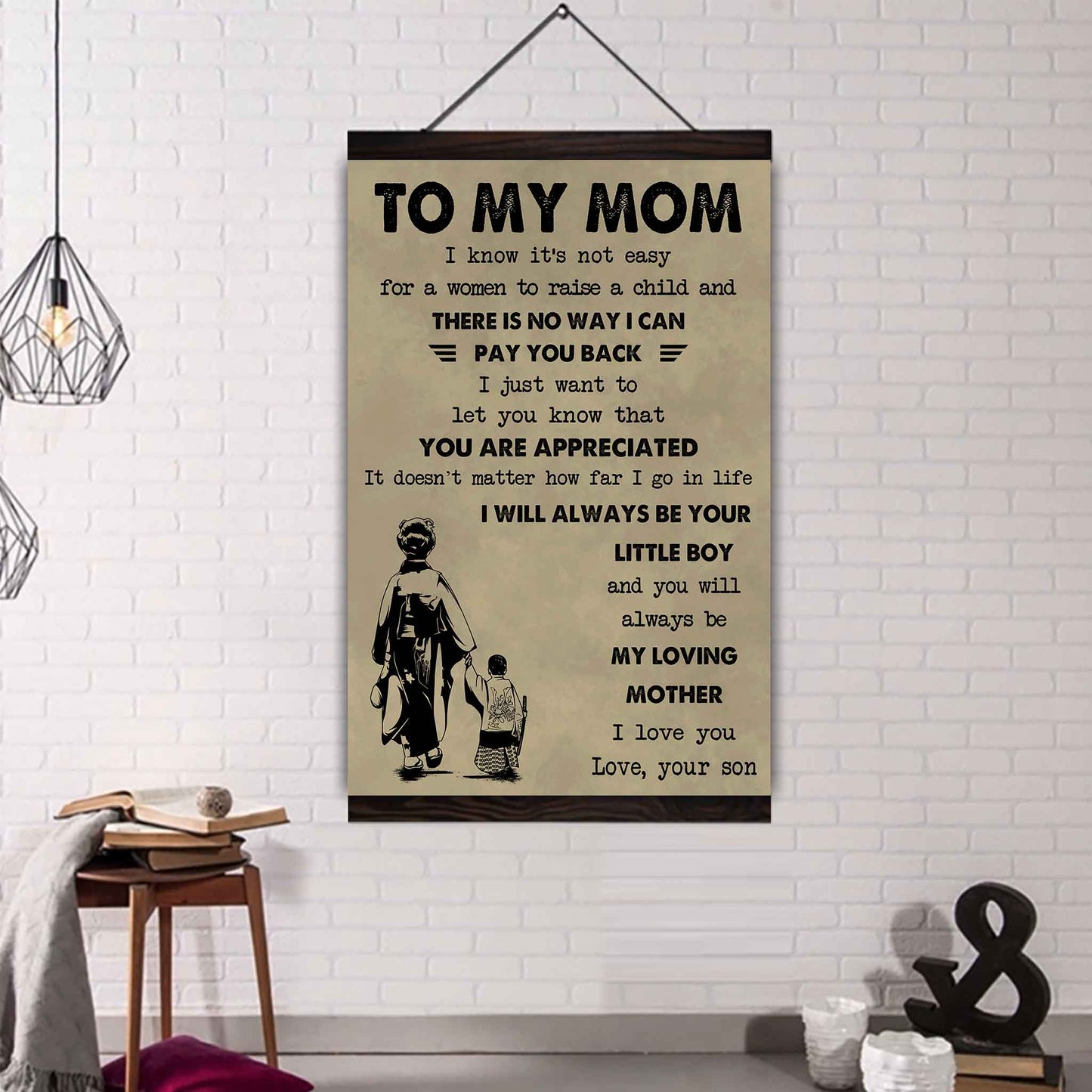 Poster Child Canvas To My Mom I Know It's Not Easy To Raise A Child I Will Always Be Your Little Boy