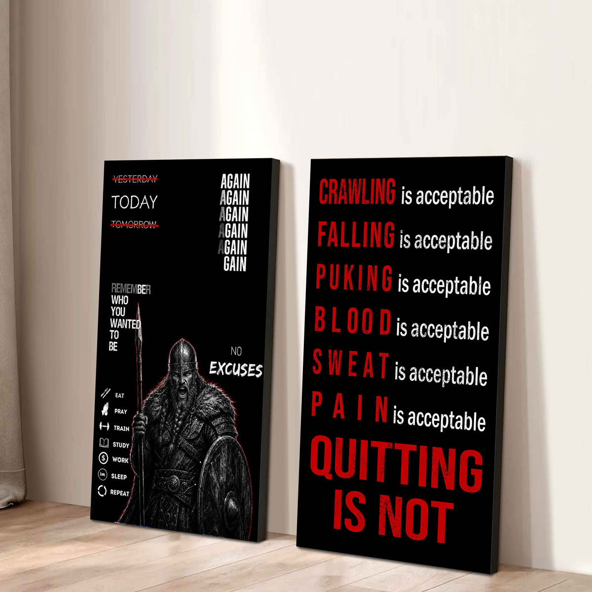 Spartan- Quiting Is Not Canvas Set Ready To Hang Gift For Your Son Your Friend
