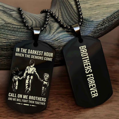 DRB Customizable engraved black dog tag double sided gift from brother, brother forevers