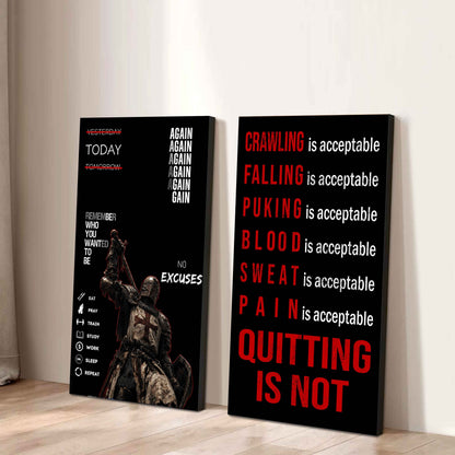 Spartan- Quiting Is Not Canvas Set Ready To Hang Gift For Your Son Your Friend