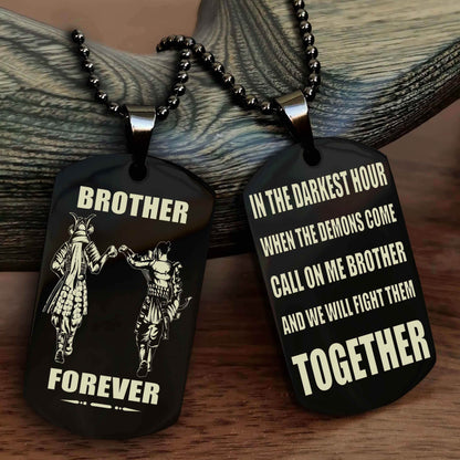 Knight Templar Personalized Double Sided Dog Tag For My Brother - Call On Me Brother And We Will Fight Them Together Gift For Your Friend