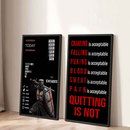 Spartan- Quiting Is Not Canvas Set Ready To Hang Gift For Your Son Your Friend