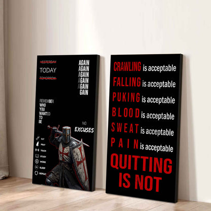 Spartan- Quiting Is Not Canvas Set Ready To Hang Gift For Your Son Your Friend