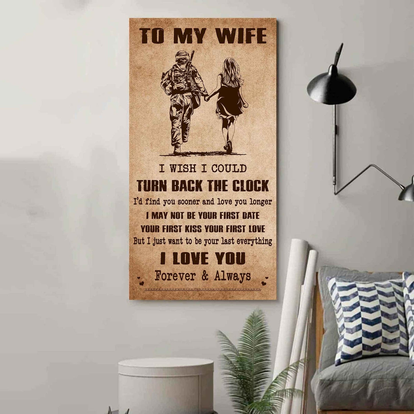 Family Poster Canvas To My Wife I Wish I Could Turn Back The Clock - I Love You Forever And Always Gift For Your Wife