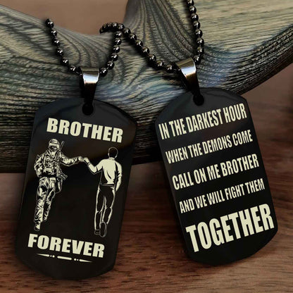 Soldier: Army-Navy Personalized Double Sided Dog Tag For My Brother - Call On Me Brother And We Will Fight Them Together Gift For Your Friend