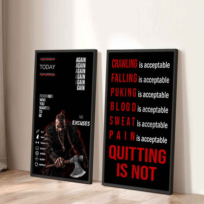 Spartan- Quiting Is Not Canvas Set Ready To Hang Gift For Your Son Your Friend
