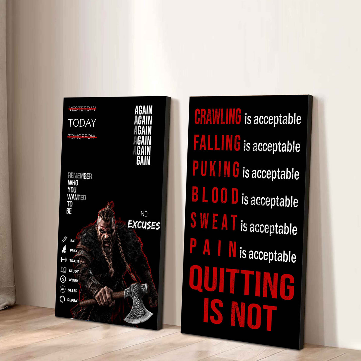 Spartan- Quiting Is Not Canvas Set Ready To Hang Gift For Your Son Your Friend