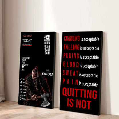Spartan- Quiting Is Not Canvas Set Ready To Hang Gift For Your Son Your Friend