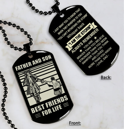 NVL Personalized Double Sided Dog Tag Father And Son Best Friends For Life - Message on the back side