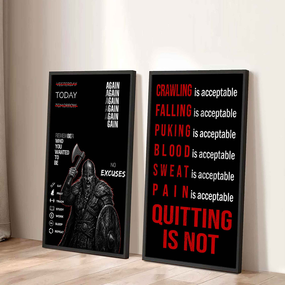 Spartan- Quiting Is Not Canvas Set Ready To Hang Gift For Your Son Your Friend
