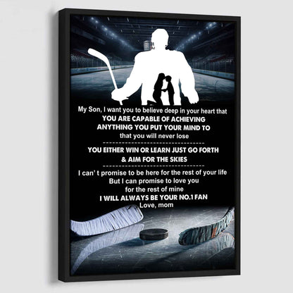 Baseball Poster Canvas Mom To Son - You Will Never Lose You Either Win Or Learn I Will Always Your No 1 Fan