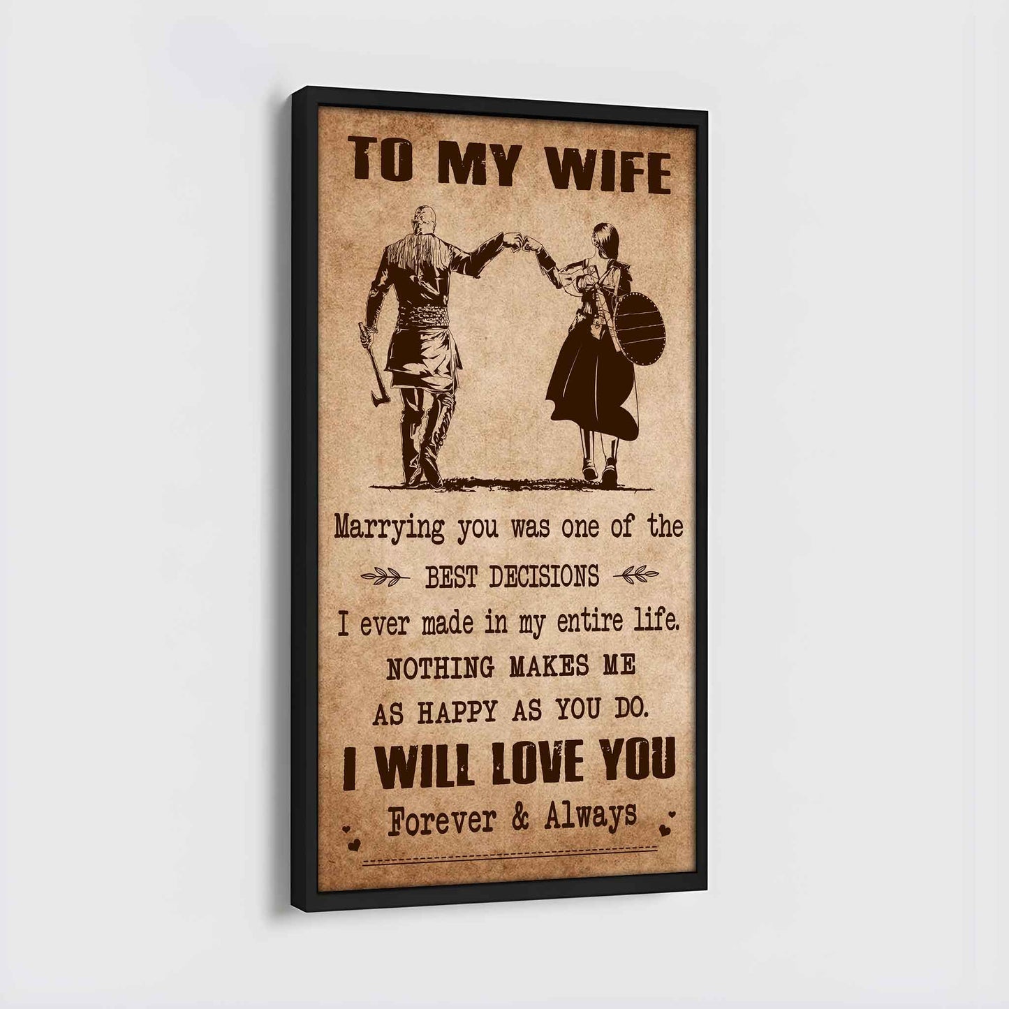 Family Poster Canvas To My Wife Marrying You Was One Of The Best Decisions - I Will Love You Forever And Always Gift For Your Wife