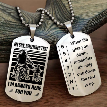 Sportbike Dog tag-When life gets you down, remember. It’s only one down, the rest is up